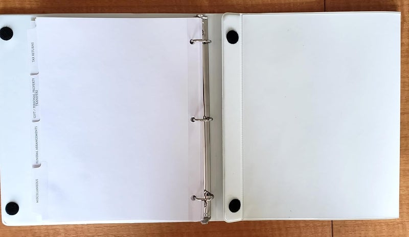 Nancy Nikko Easel Ring Binders - Flip Over The top Style Platform Construction. (White, 11" X 8 1/2" Sheet Size Bound on 11" Side) - Image 4